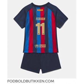Barcelona Ferran Torres #11 Hjemmebanetrøje Børn 2022-23 Kortærmet (+ Korte bukser)